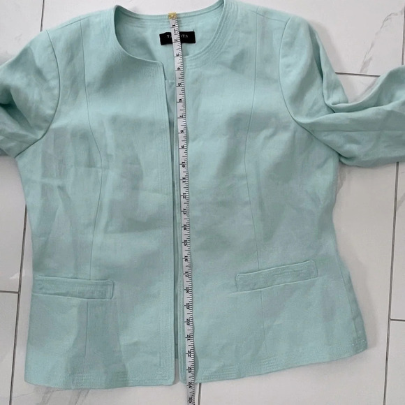 🤩HOST PICK🤩Talbots/Linen/Sky/Mint blue open blazer/Size US 12P - Picture 5 of 6